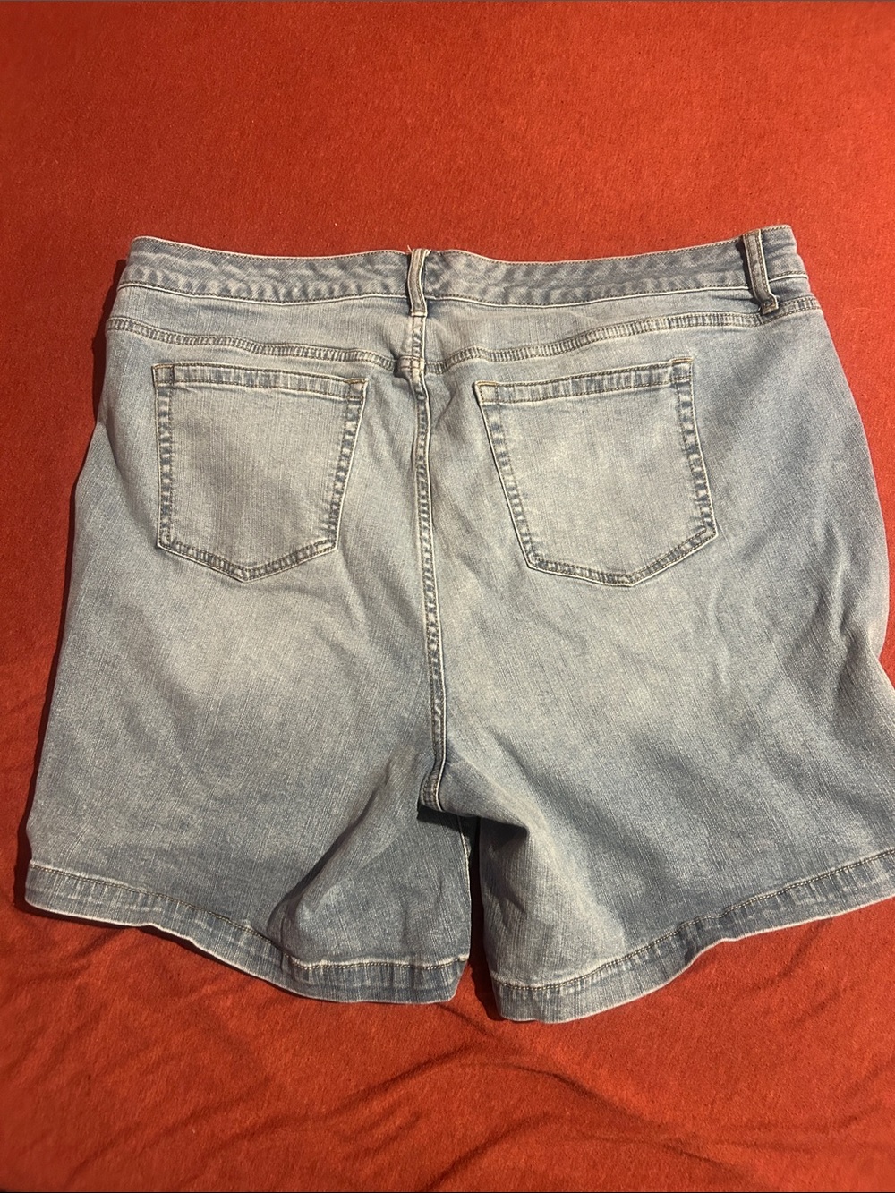 torrid Light Blue Distressed Denim Patch-Pocket Shorts - Picture 3 of 3